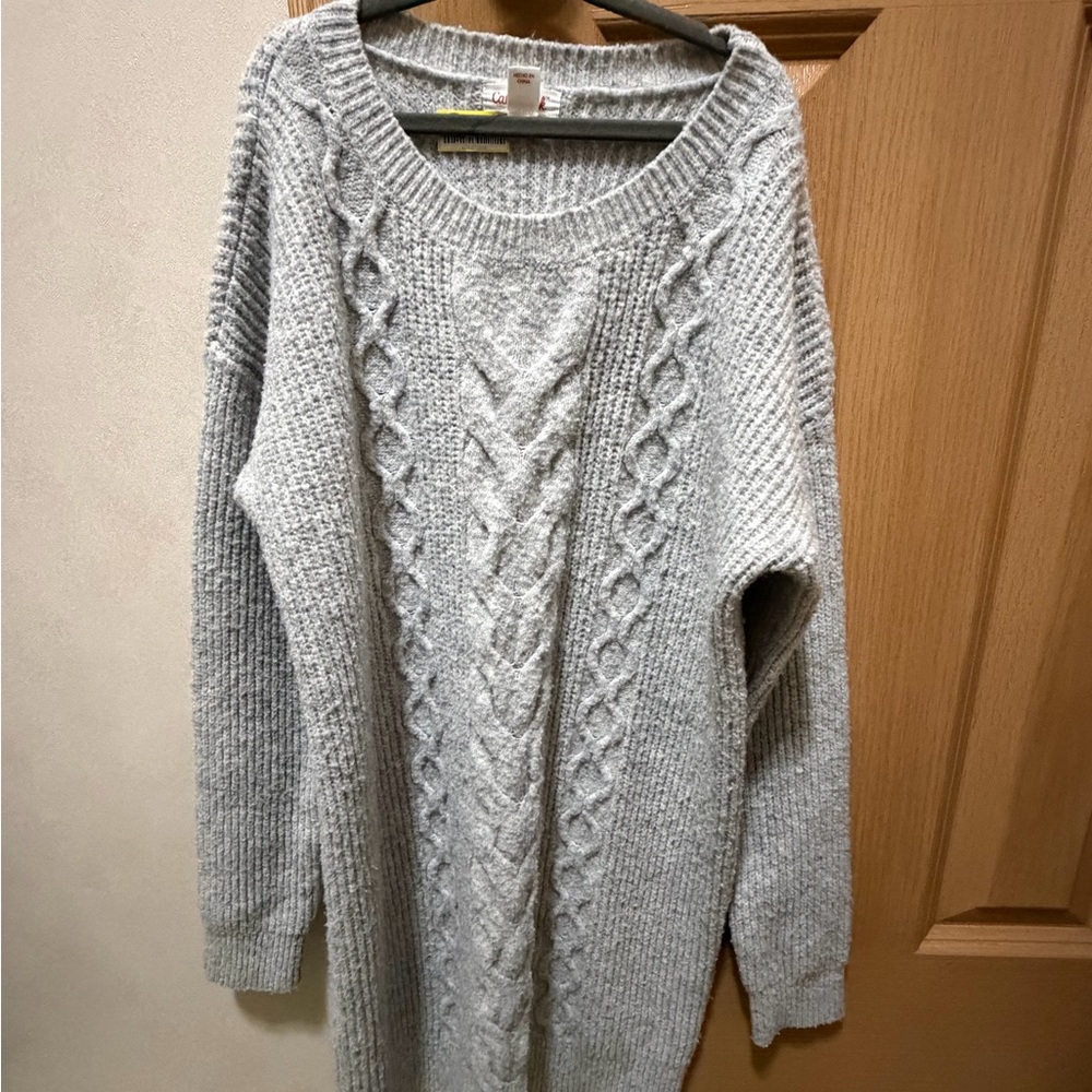 Cat & Jack Light Gray Cable Knit Sweater